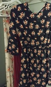 Quarter Sleeve Floral Dress